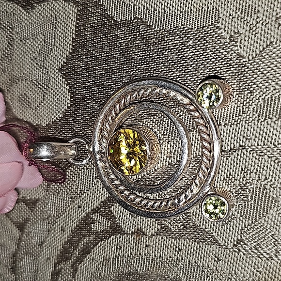 New Sterling Silver Citrine multi gemstone pendant - Picture 7 of 7